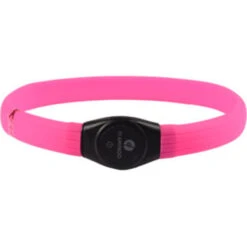 Flamingo Brede LED Halsband Hond - Verstelbaar - 65 X 2.5 Cm - Roze - Lichtgevende Halsband
