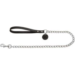 Hunter Hunter Hondenriem Ketting - Leren Handvat Zwart -Hondenseries Winkel hunter hunter hondenriem ketting leren handvat zwa 2
